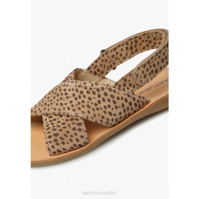 Kids Naturino Sand IMANI Suede Sandals with Pony Print J6T6553