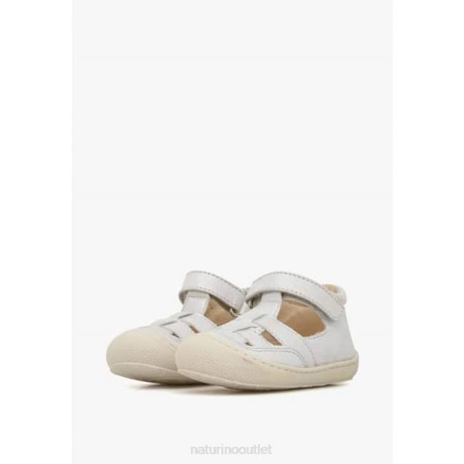 Kids Naturino Silver WAD Suede First Step Sandals J6T6575