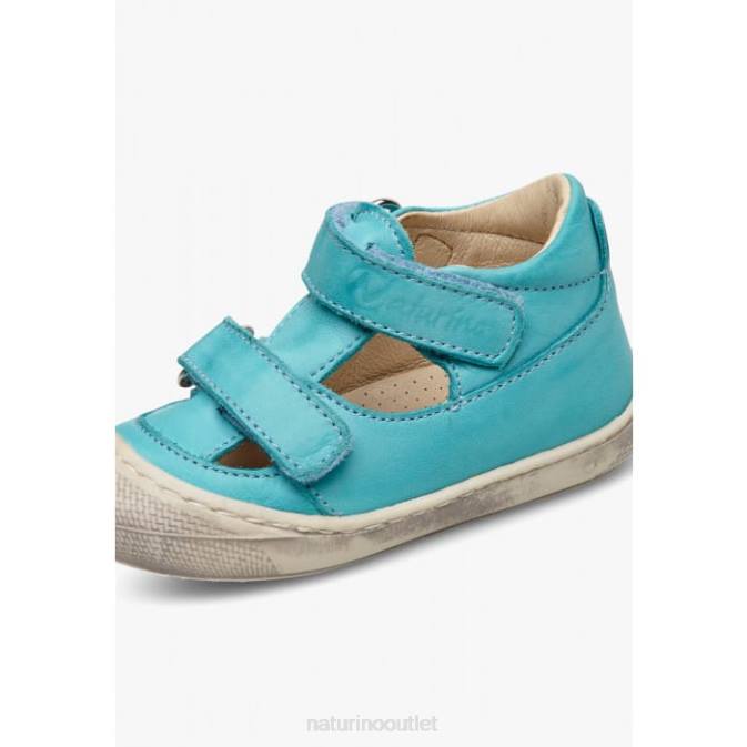 Kids Naturino Turquoise PUFFY Nappa Leather Sandals J6T6586