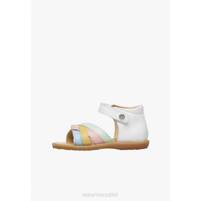Kids Naturino White JOENEE Leather Sandals J6T6321
