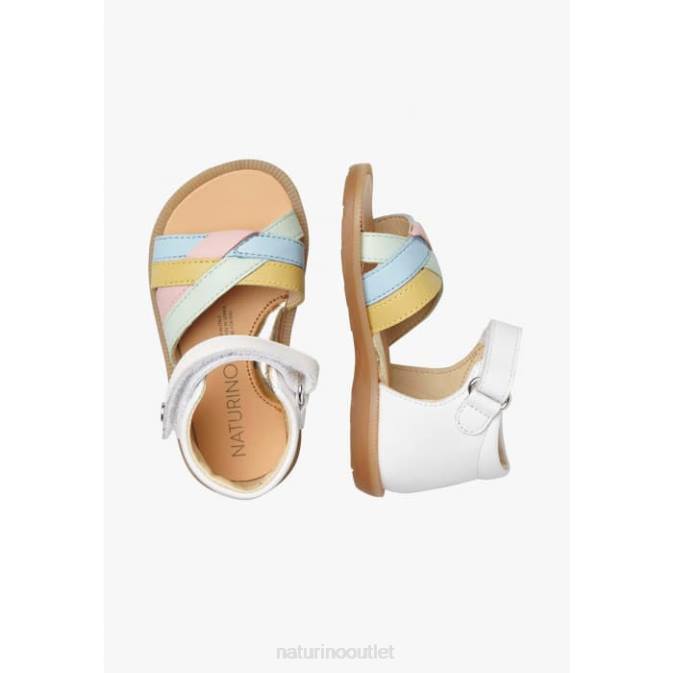 Kids Naturino White JOENEE Leather Sandals J6T6321