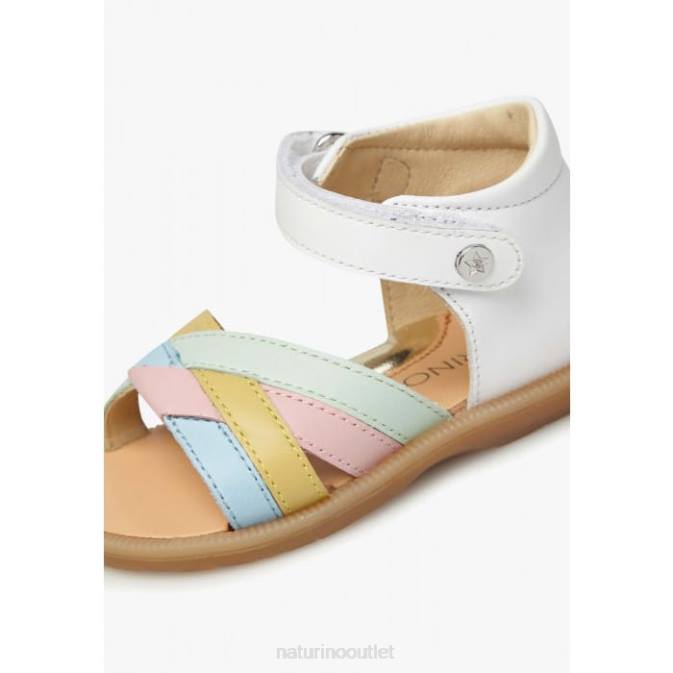 Kids Naturino White JOENEE Leather Sandals J6T6321