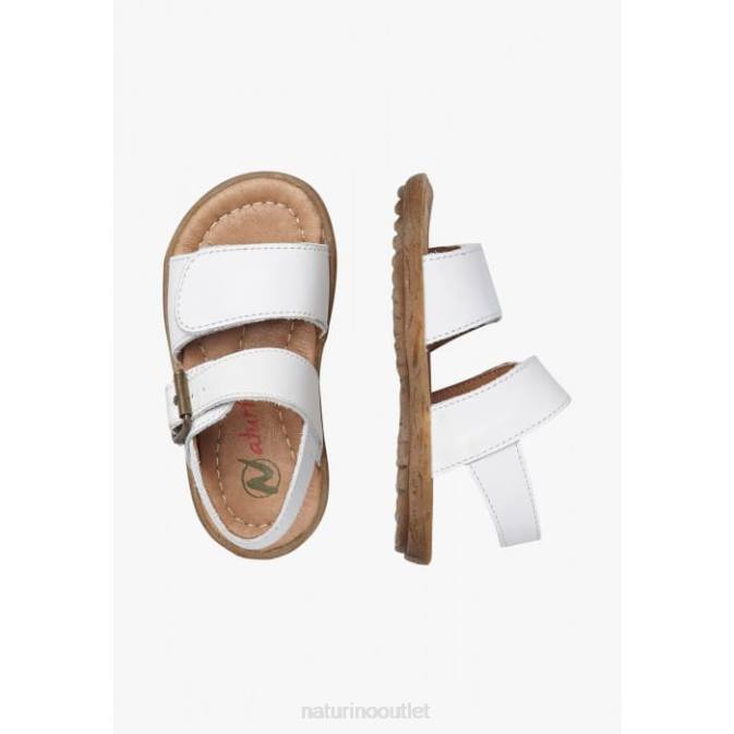 Kids Naturino White KENNY Leather Sandals J6T6561