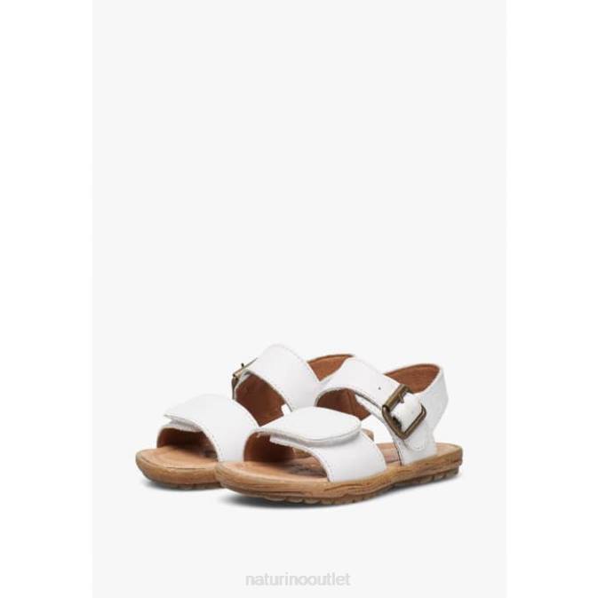 Kids Naturino White KENNY Leather Sandals J6T6561