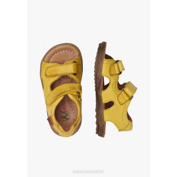 Kids Naturino Yellow SKY Nappa Leather Sandals J6T6354