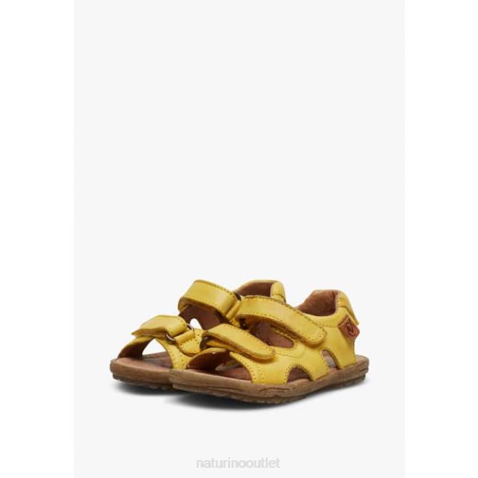 Kids Naturino Yellow SKY Nappa Leather Sandals J6T6354