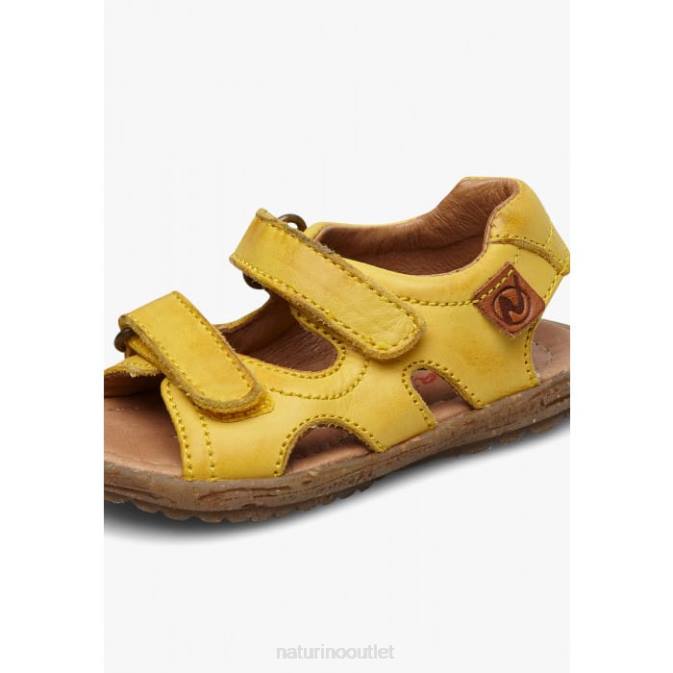 Kids Naturino Yellow SKY Nappa Leather Sandals J6T6354