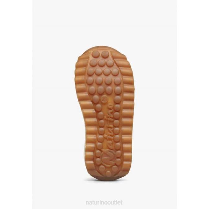 Kids Naturino Beige SAMMY 2 VL. Leather and Fabric Sneakers J6T6422