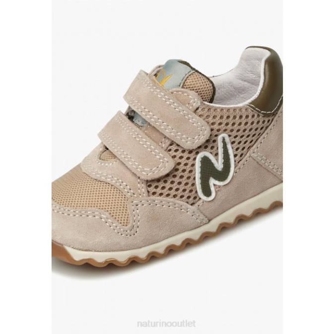 Kids Naturino Beige SAMMY 2 VL. Leather and Fabric Sneakers J6T6422