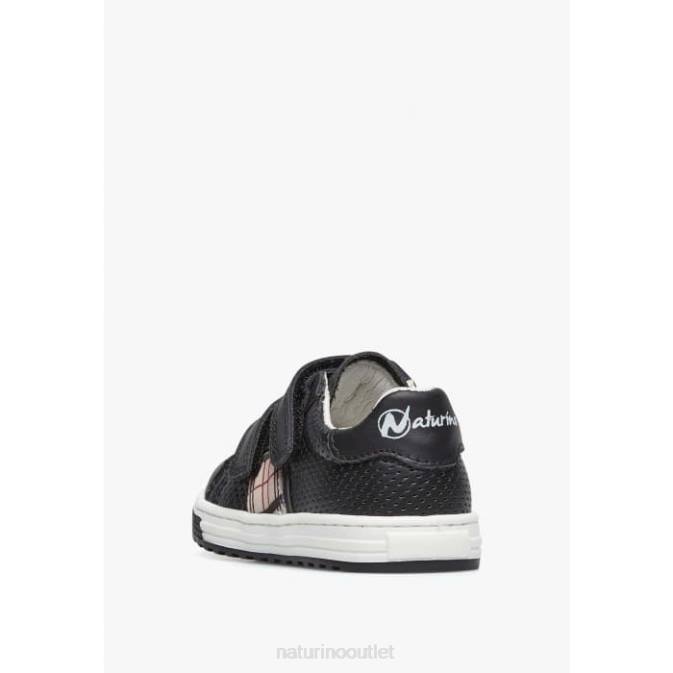 Kids Naturino Black SEAM VL Leather Sneakers J6T6443