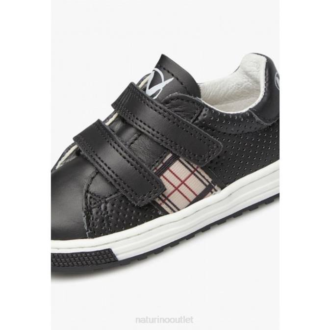 Kids Naturino Black SEAM VL Leather Sneakers J6T6443