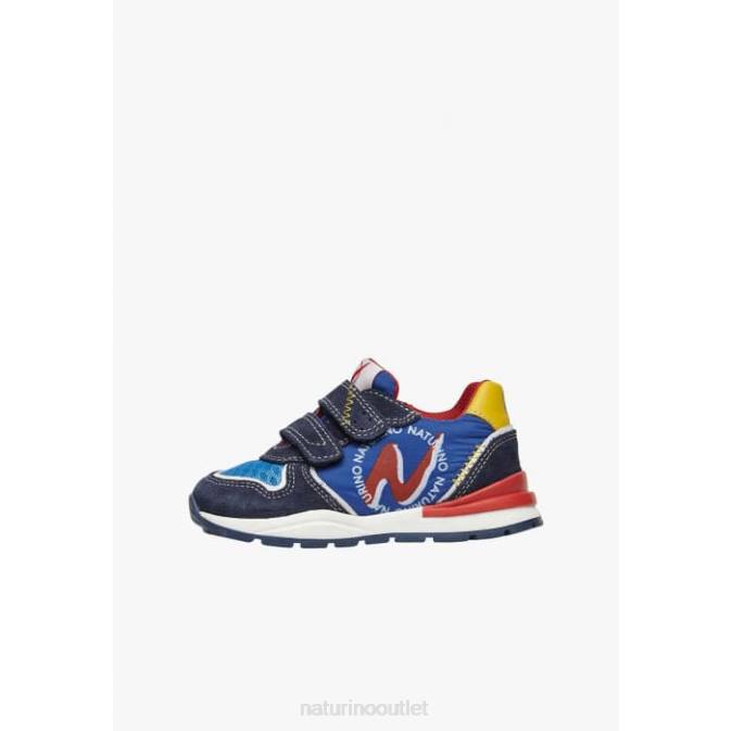 Kids Naturino Blue ARGAL VL Suede and Fabric Sneakers J6T6395
