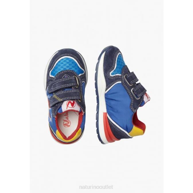 Kids Naturino Blue ARGAL VL Suede and Fabric Sneakers J6T6395