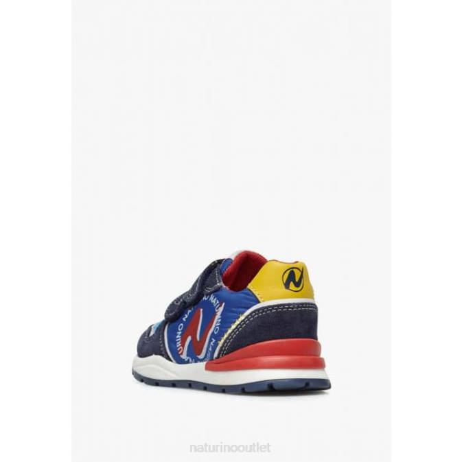 Kids Naturino Blue ARGAL VL Suede and Fabric Sneakers J6T6395