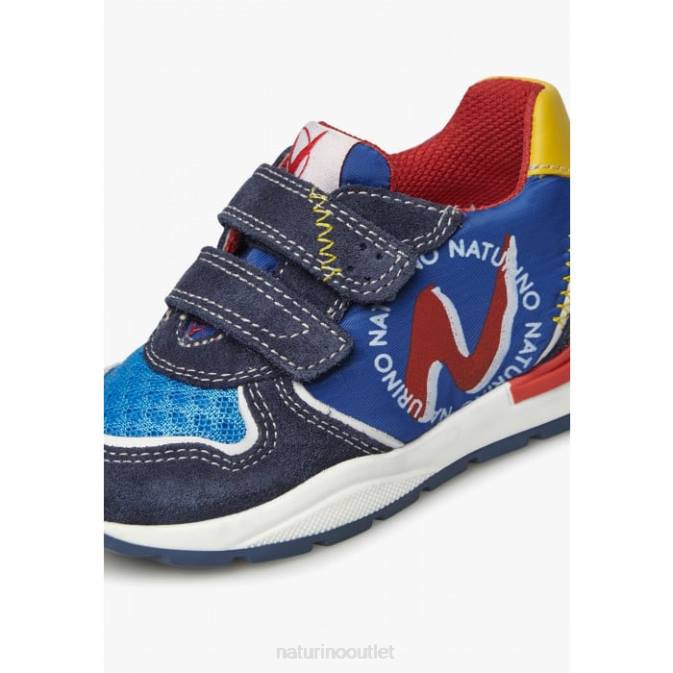 Kids Naturino Blue ARGAL VL Suede and Fabric Sneakers J6T6395