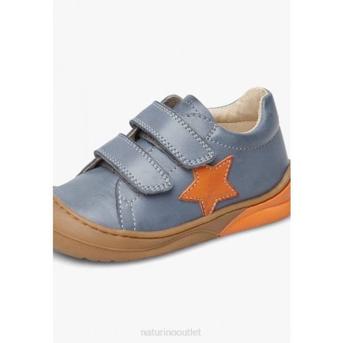 Kids Naturino Blue BABE VL Leather Slip-On Sneakers J6T6213