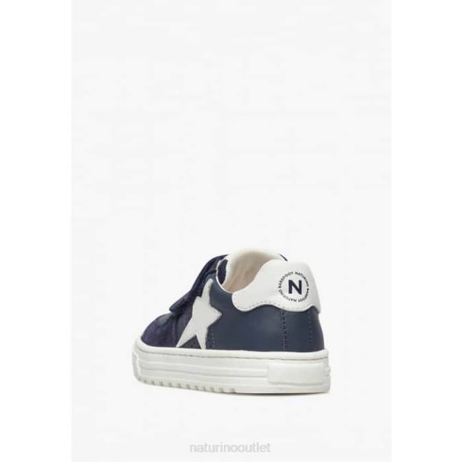 Kids Naturino Blue HESS VL. Leather and Suede Sneakers J6T6475