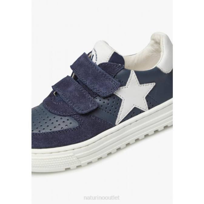 Kids Naturino Blue HESS VL. Leather and Suede Sneakers J6T6475