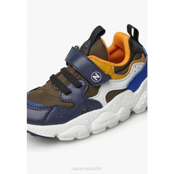 Kids Naturino Blue-Orange YAMANO 3 VL JUNIOR. Faux Leather and Technical Fabric Sneakers J6T642