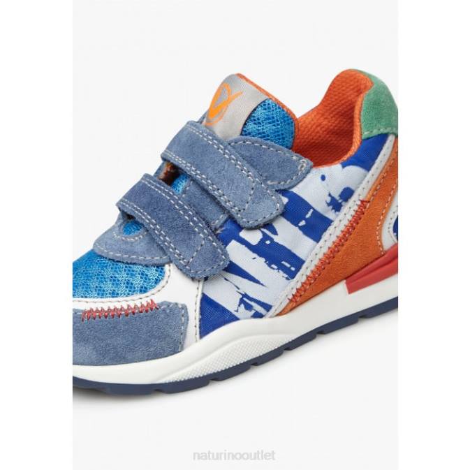 Kids Naturino Blue-Red BLEY VL Suede and Fabric Sneakers J6T6470