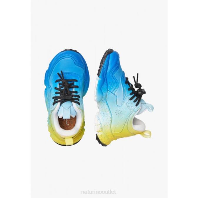 Kids Naturino Blue-Sky Blue DOI JUNIOR. Eco Leather and Fabric Sneakers J6T639