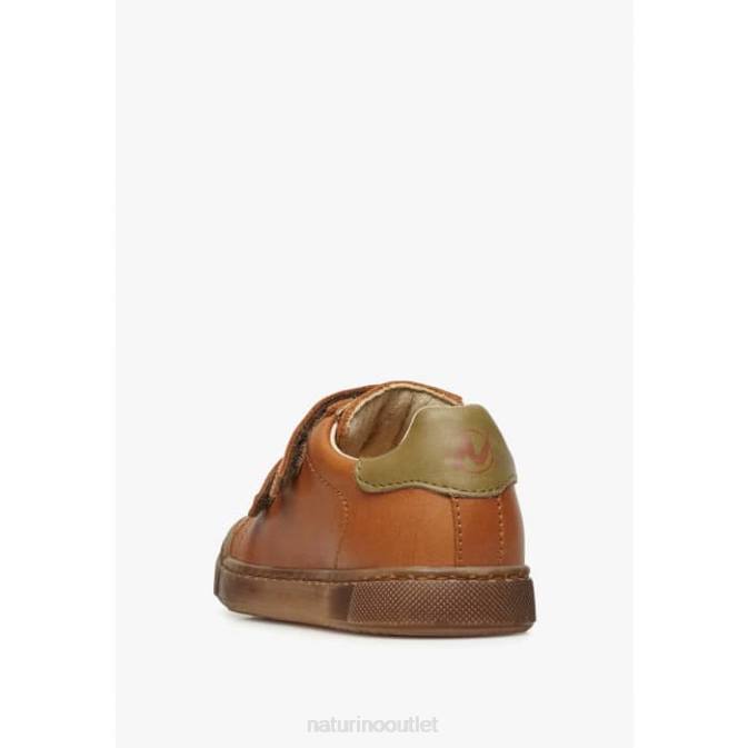 Kids Naturino Cognac EINDHOVEN VL Nappa Leather Sneakers J6T6432
