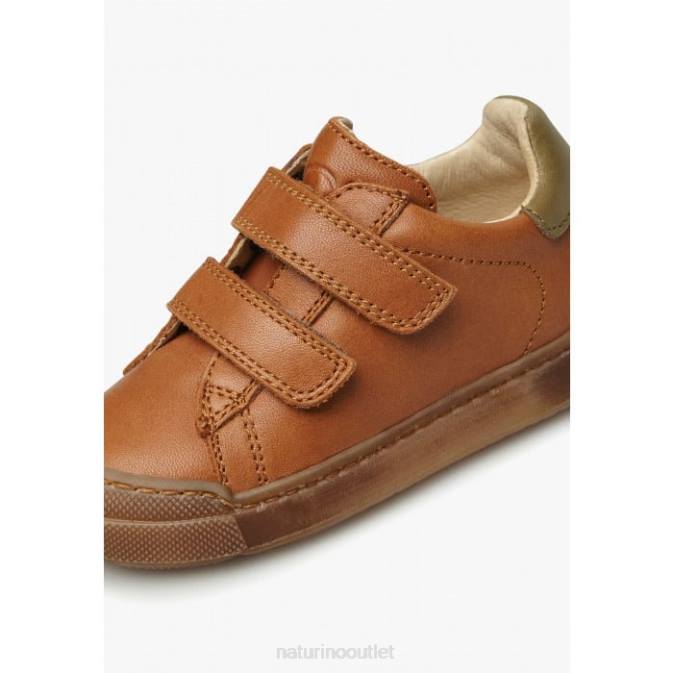 Kids Naturino Cognac EINDHOVEN VL Nappa Leather Sneakers J6T6432