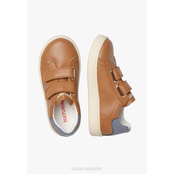 Kids Naturino Cognac HASSELT 2 VL. Leather Sneakers J6T6452