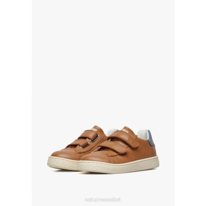 Kids Naturino Cognac HASSELT 2 VL. Leather Sneakers J6T6452