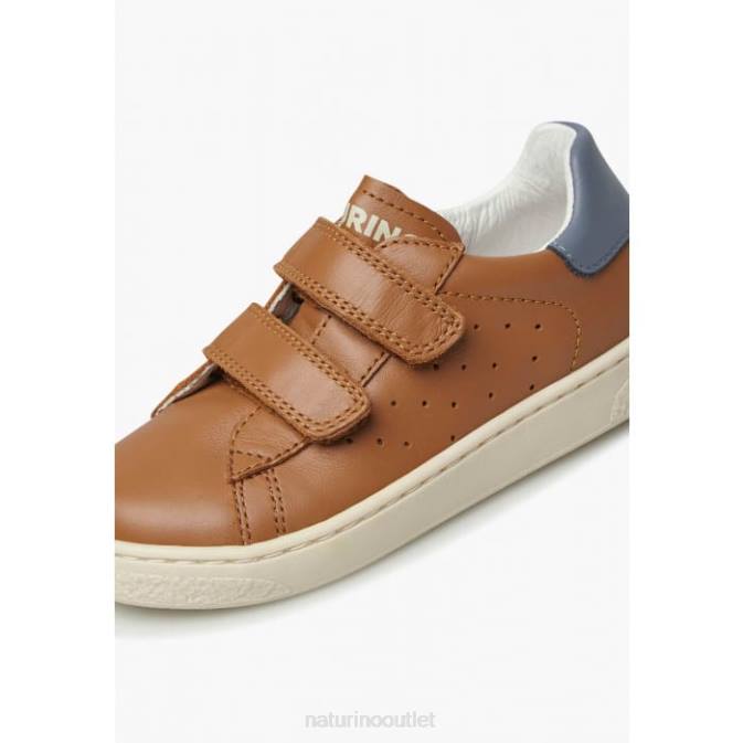 Kids Naturino Cognac HASSELT 2 VL. Leather Sneakers J6T6452