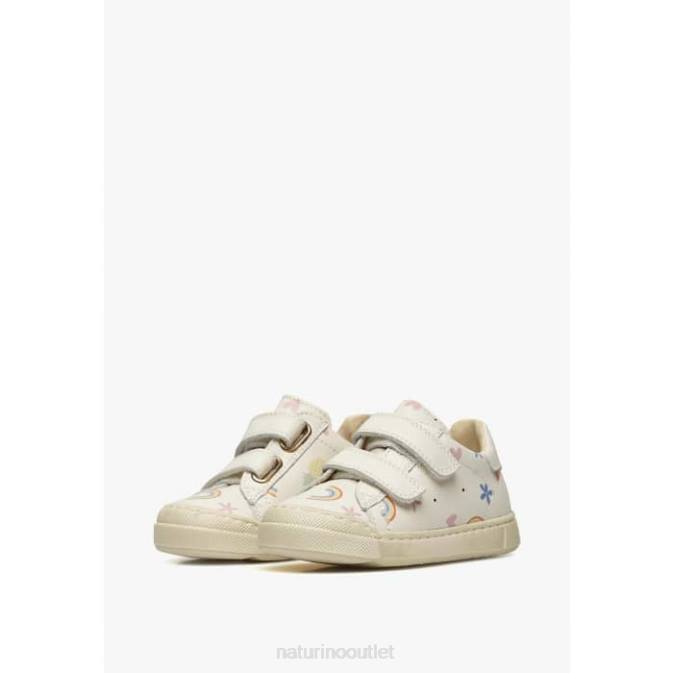 Kids Naturino Cream EINDHOVEN VL Leather Sneakers J6T6498