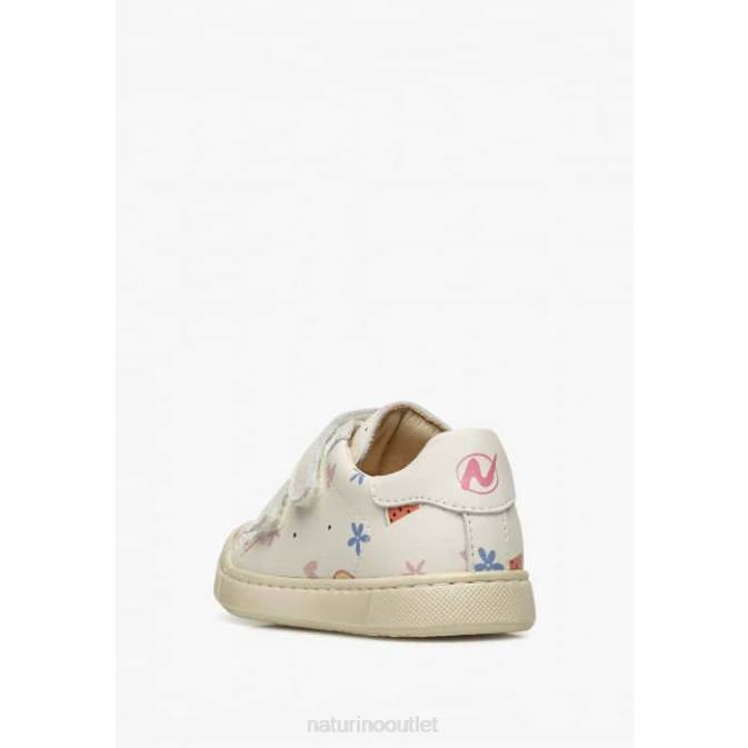 Kids Naturino Cream EINDHOVEN VL Leather Sneakers J6T6498