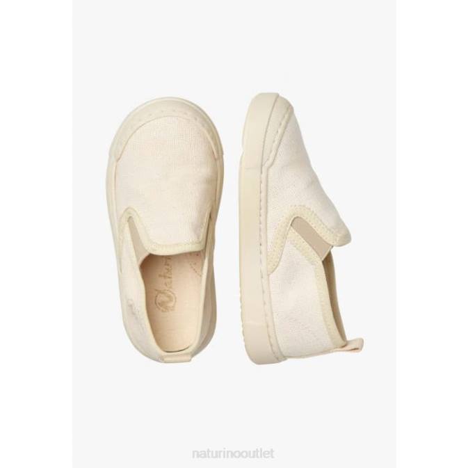 Kids Naturino Cream HENNTOR Fabric Sneakers J6T6421