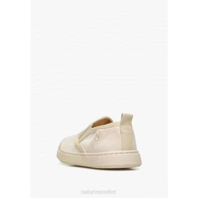 Kids Naturino Cream HENNTOR Fabric Sneakers J6T6421