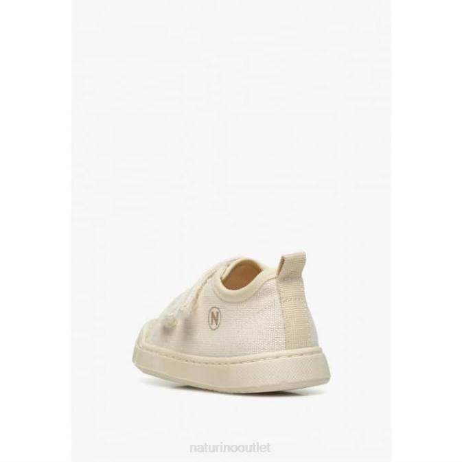 Kids Naturino Cream MONREOS Fabric Sneakers J6T6378