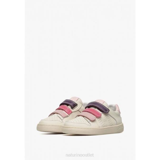 Kids Naturino Cream-Pink THERAL VL. Leather Sneakers J6T6467