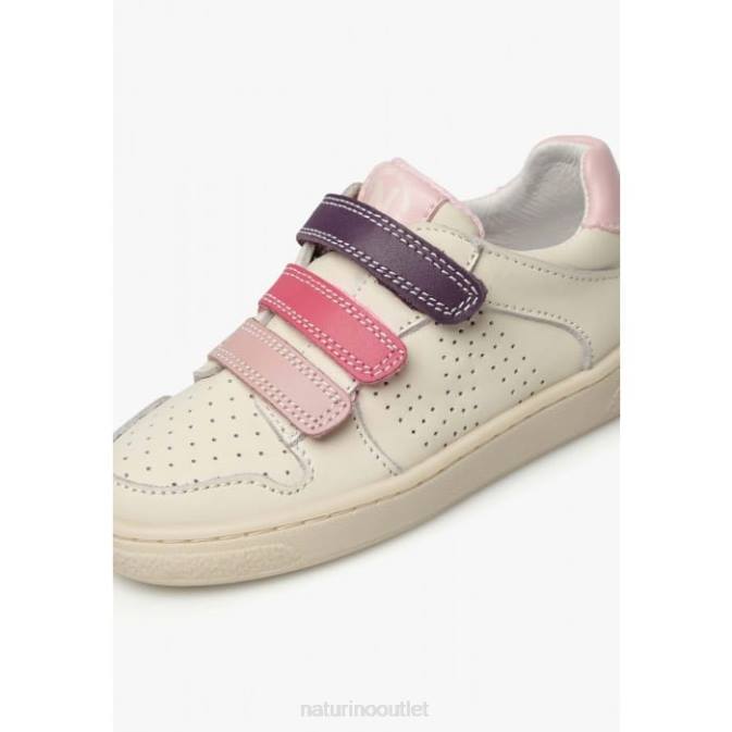 Kids Naturino Cream-Pink THERAL VL. Leather Sneakers J6T6467