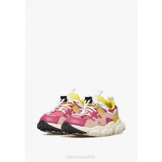 Kids Naturino Fuchsia YAMANO 3 JUNIOR. Eco Leather and Technical Fabric Sneakers J6T636