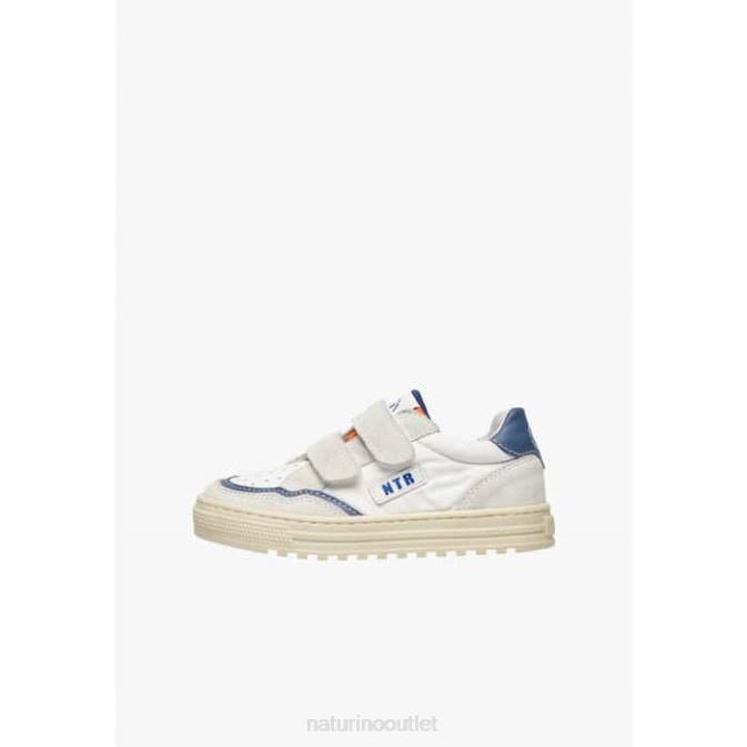 Kids Naturino Grey-Blue ARITON VL. Leather and Fabric Sneakers J6T6409