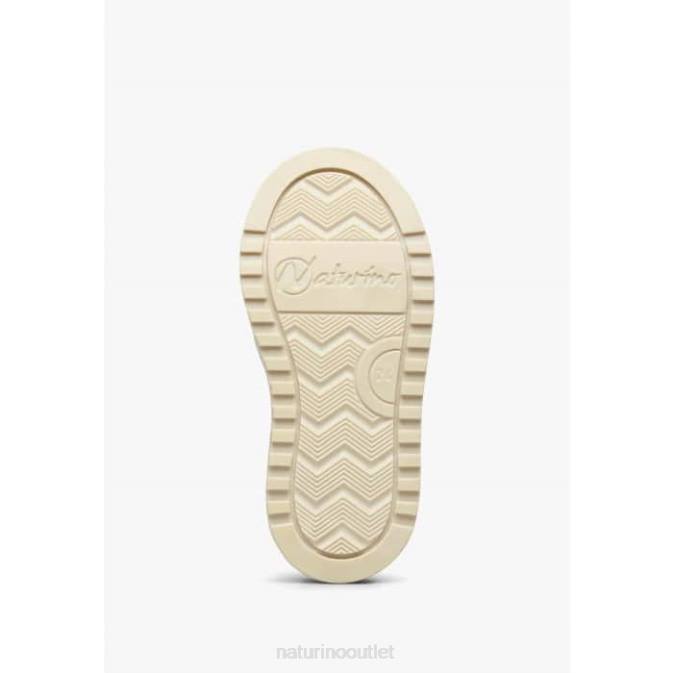 Kids Naturino Grey-Blue ARITON VL. Leather and Fabric Sneakers J6T6409