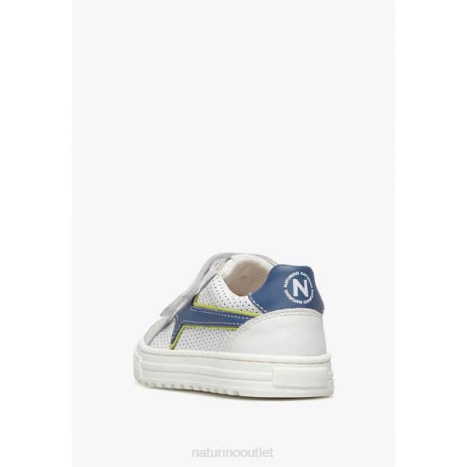 Kids Naturino Grey-Blue BLITZ VL. Leather and Suede Sneakers J6T6390