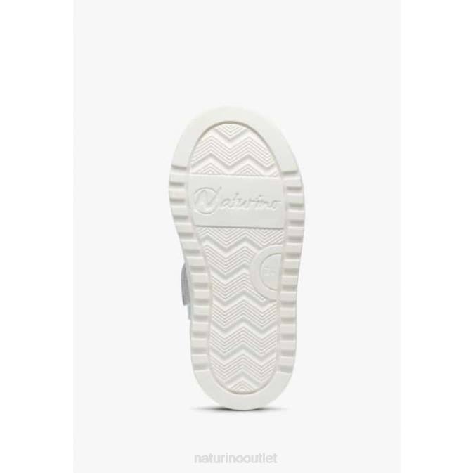 Kids Naturino Grey-Fluo Green BLITZ ZIP. Leather and Suede Sneakers J6T6387