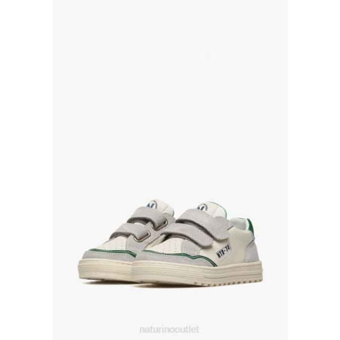 Kids Naturino Grey-Green ARITON VL. Leather and Suede Sneakers J6T6450