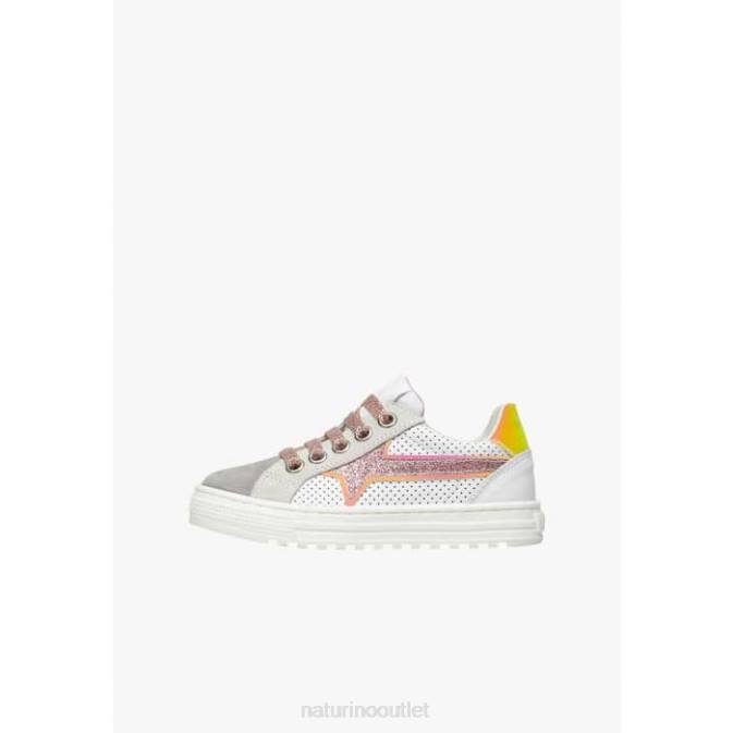Kids Naturino Grey-Pink BLITZ ZIP. Leather and Suede Sneakers J6T6423