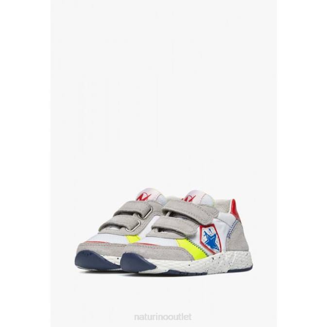 Kids Naturino Grey-White JESKO STAR VL. Suede and Fabric Sneakers J6T6511