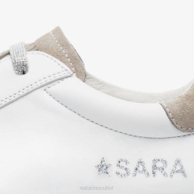 Kids Naturino Grey/White TWINS Leather Sneakers J6T6602