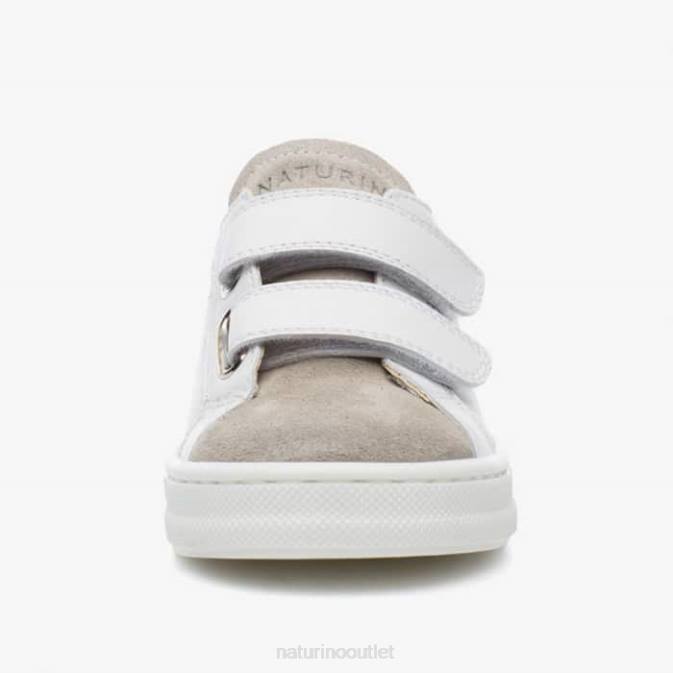 Kids Naturino Grey/White TWINS VL Leather Sneakers J6T6603