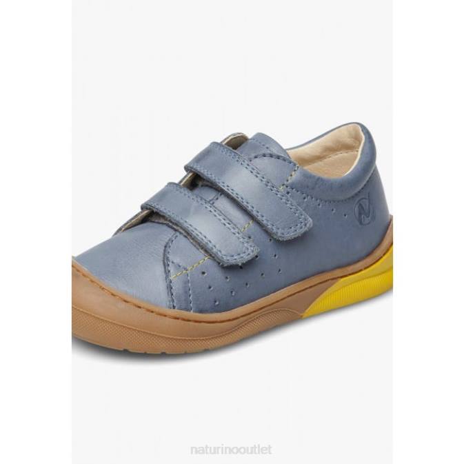 Kids Naturino Light Blue GABBY VL First Steps Shoes In Nappa Leather J6T6436