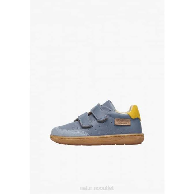 Kids Naturino Light Blue KOALITOS Nappa Leather and Suede Sneakers J6T6438