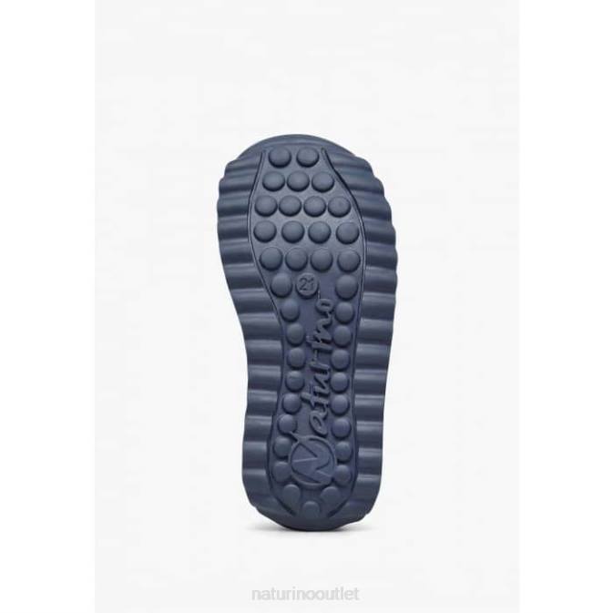 Kids Naturino Light Blue SAMMY 2 VL. Leather and Fabric Sneakers J6T6415